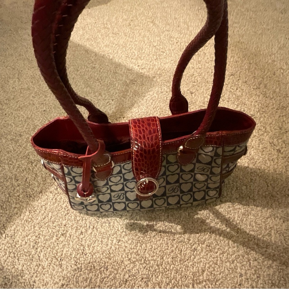 Brighton Red and blue heart Shoulder croc leather Bag Elegant Design